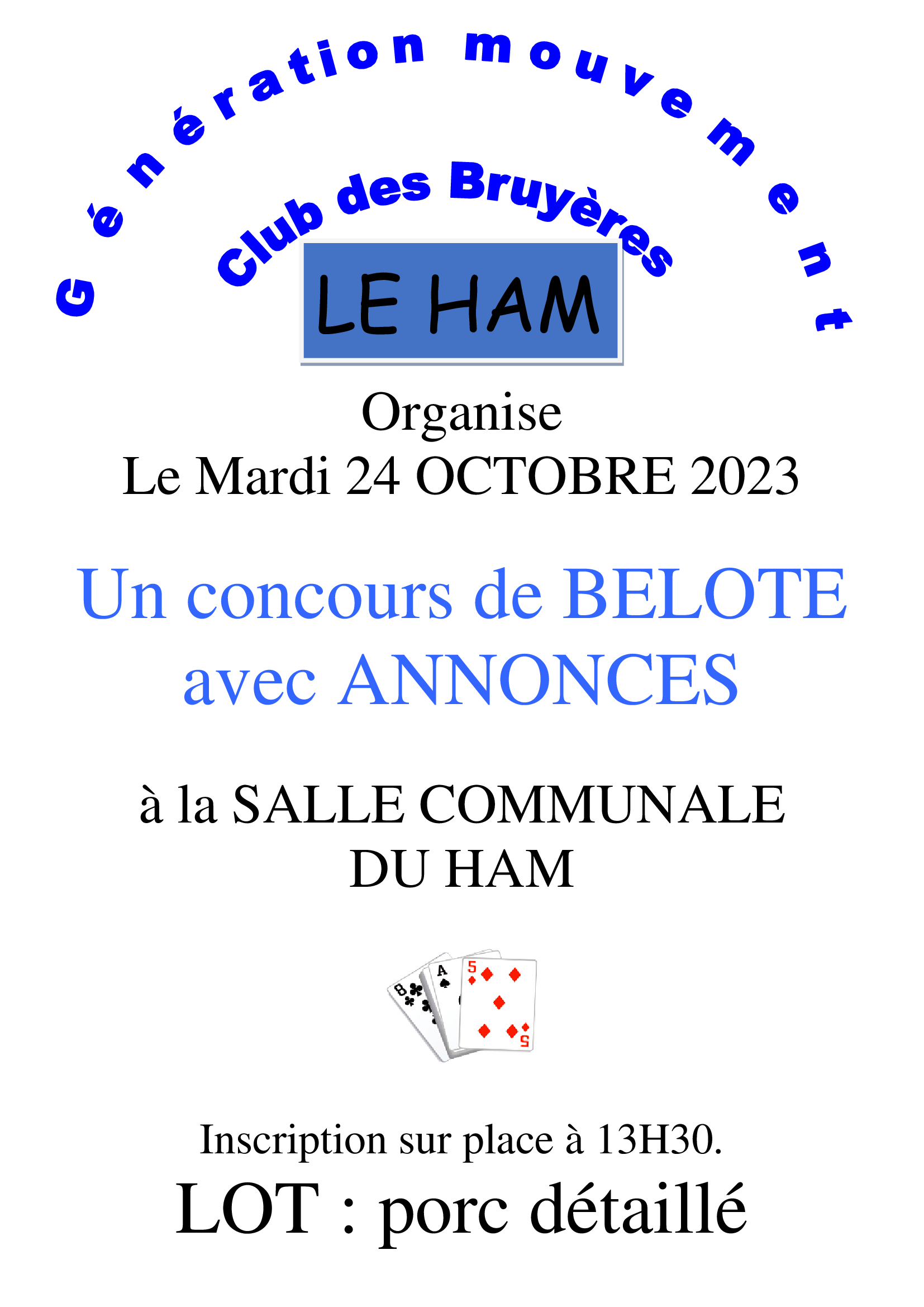 Concours de belote avec annonces