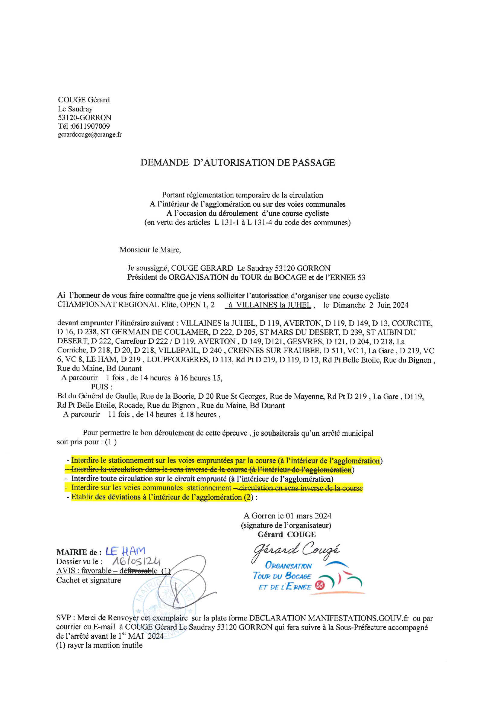 Course cycliste "Boucles Villainaise" dimanche 2 juin 2024